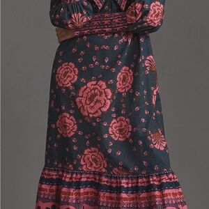Floral Pink and Blue Women's Dress